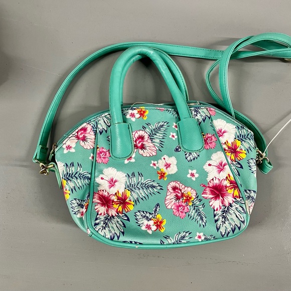 Luv Betsey by Betsey Johnson Mint Green Floral Print Mini Satchel - Picture 3 of 4